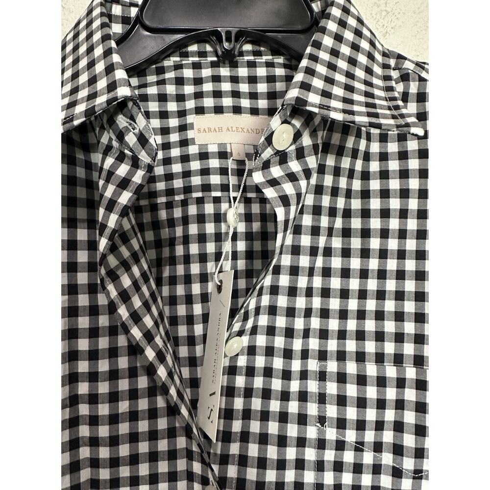Sarah Alexandra women's long-sleeve button-down shirt black and white Size 6 - Picture 5 of 7